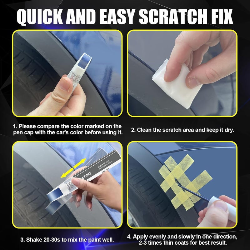 KIKIMO for Tesla Touch Up Paint(Stealth Grey(PN01)), Car Paint Repair Kit for Tesla Model Y/3/S/X, 2 In 1 Scratches Repair with Pen Tip and Brush, Color-Matched for Quick & Easy Fix - Image 5